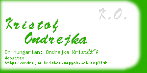 kristof ondrejka business card